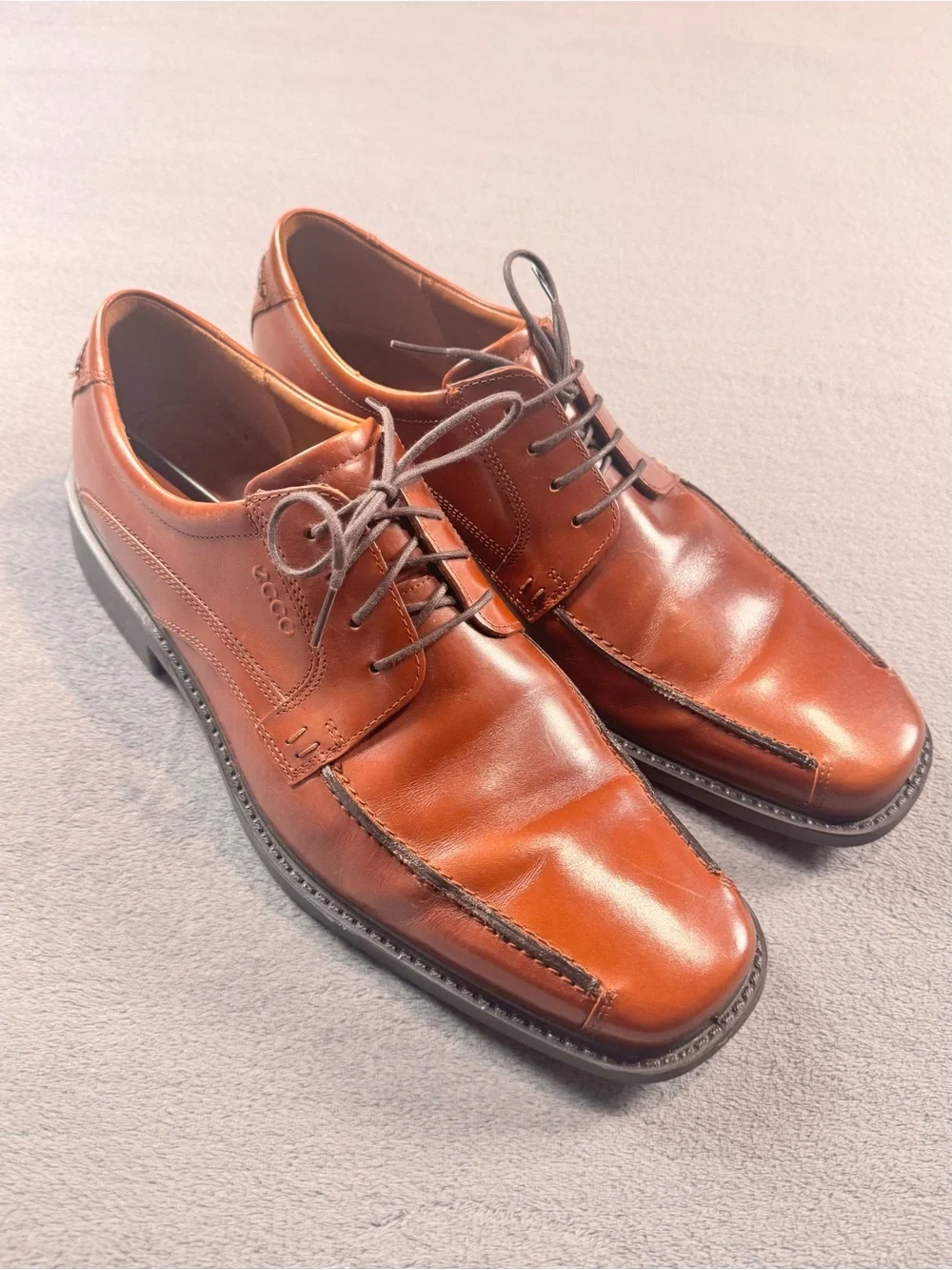 ECCO Men's Brown Leather Derby Oxfords